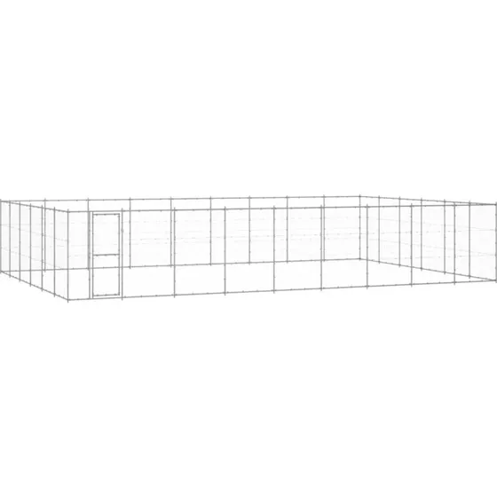 Udendørs hundebur 65,34 m² galvaniseret stål