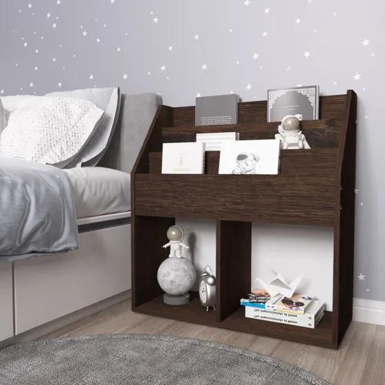 vidaXL magasinreol til børn 71x30x78,5 cm – røget eg