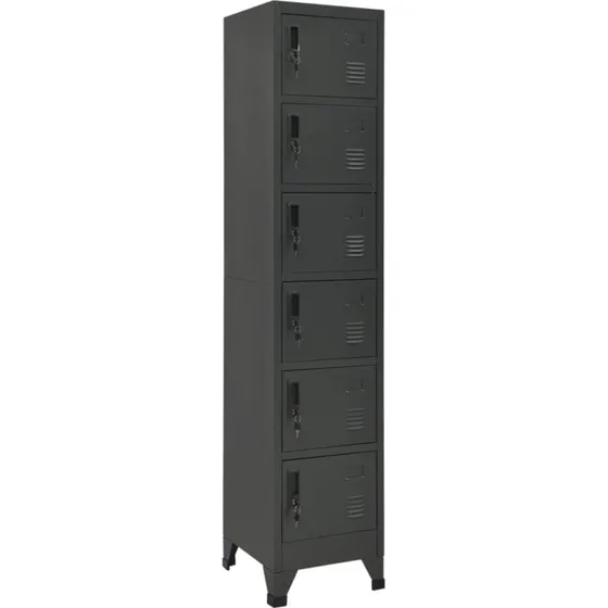 vidaXL lockerskab i stål 38x40x180 cm antracitgrå