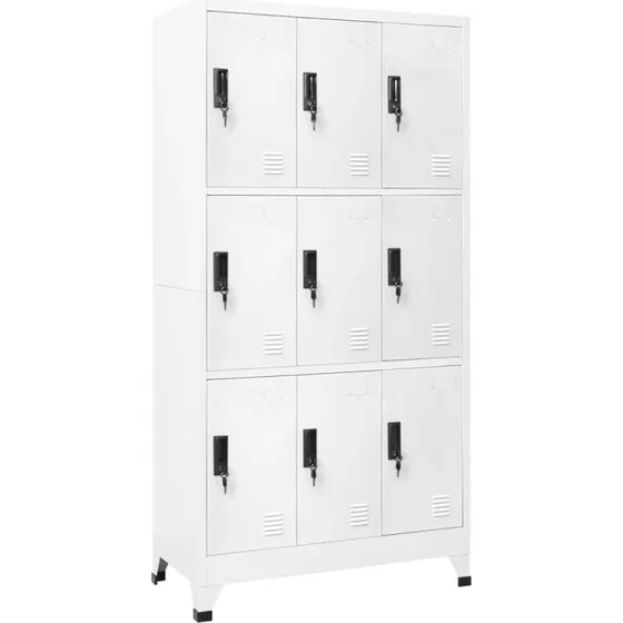 vidaXL skab 90x45x180 cm stål, hvid