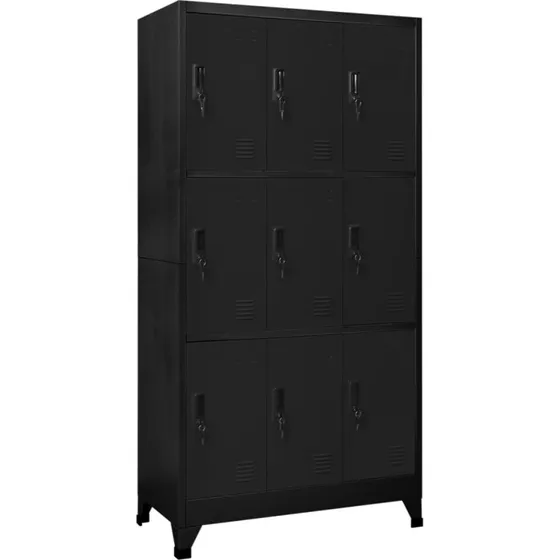 vidaXL stålskab 90x45x180 cm, sort