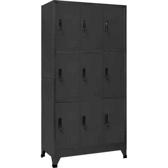 vidaXL stålskab 90x45x180 cm - antracitgrå