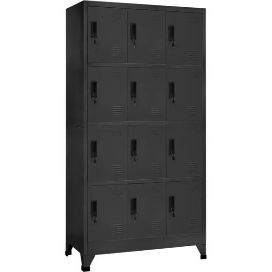 vidaXL lockerskab 90x45x180 cm stål antracitgrå