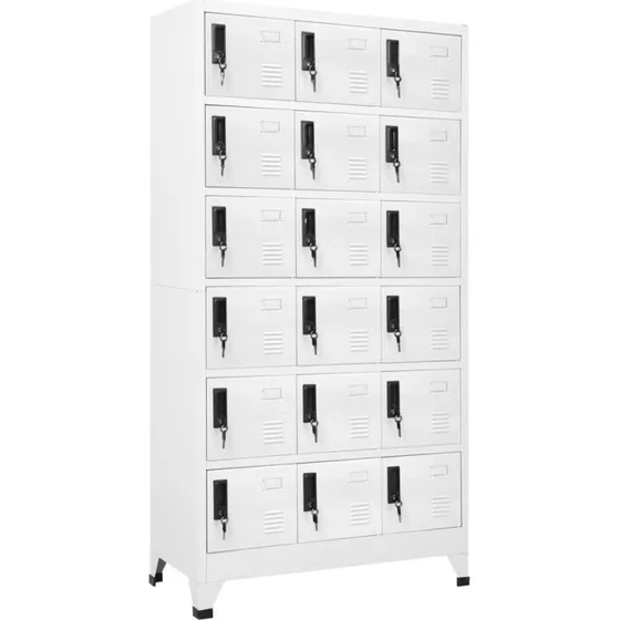 vidaXL skab i stål 90x40x180 cm - hvid