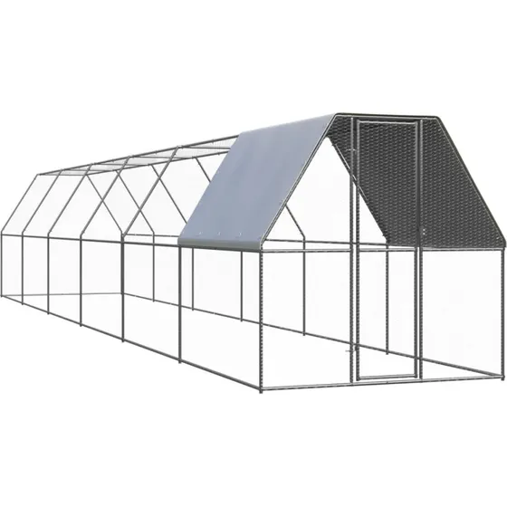 vidaXL udendrs hnsegrd 2x12x2 cm galvaniseret stl