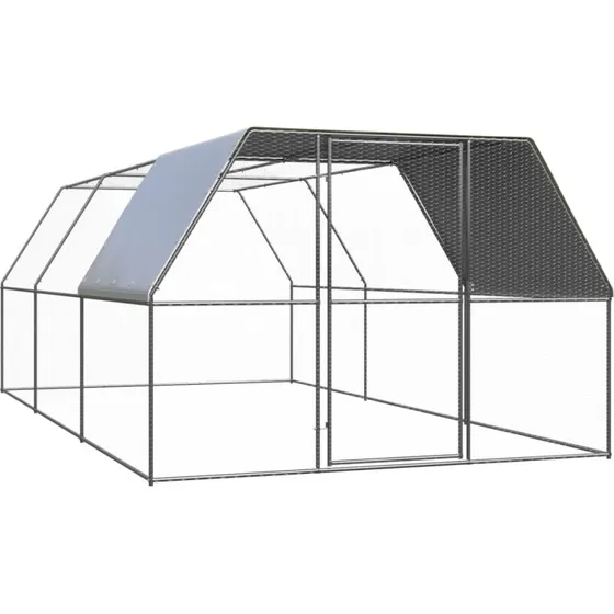 vidaXL hnsegrd 3x6x2 m, galvaniseret stl