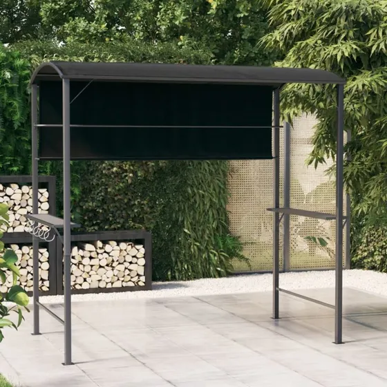 vidaXL pavillon med tag 220x110x200 cm antracitgrå