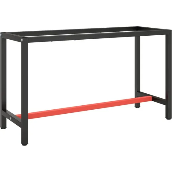 vidaXL stel til arbejdsbnk 140x50x79 cm metal mat sort/rd