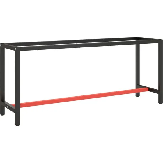 vidaXL stel til arbejdsbnk 190x50x79 cm - mat sort/mat rd