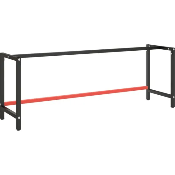 vidaXL stel til arbejdsbnk 220x57x79 cm metal mat sort/rd