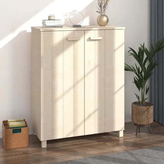 vidaXL Skoskab HAMAR 85x40x108 cm massivt fyrretræ honningbrun