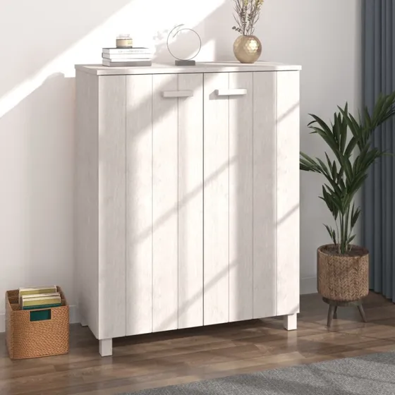 vidaXL skoskab HAMAR 85x40x108 cm massivt fyrretræ, hvid