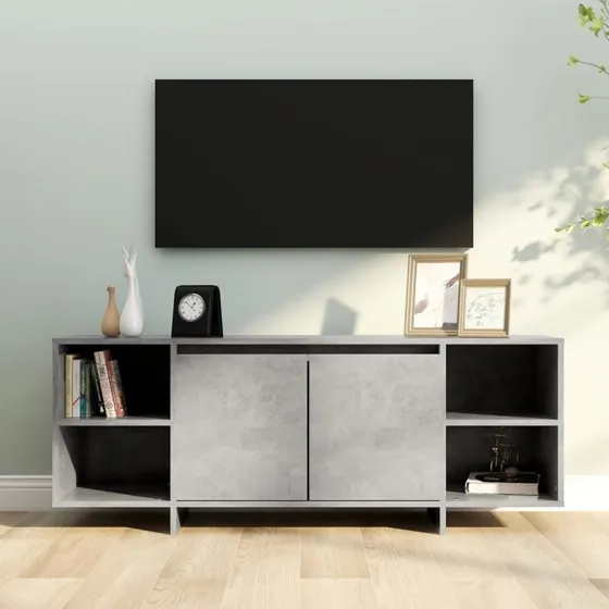 vidaXL TV-bord 130x35x50 cm konstrueret træ, betongrå