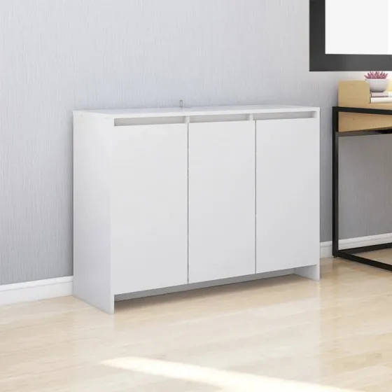 vidaXL skænk 102x33x75 cm konstrueret træ, hvid