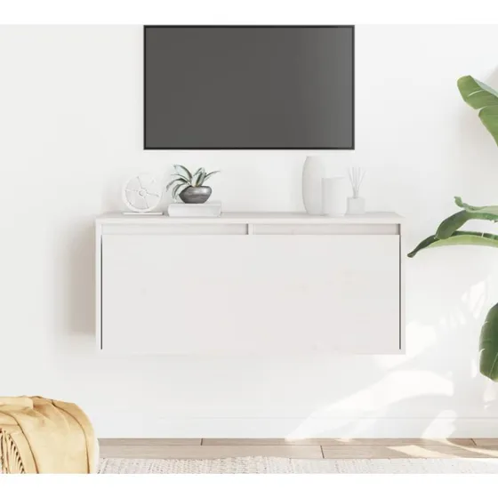 vidaXL vægskab 80x30x35 cm i massivt fyrretræ hvid