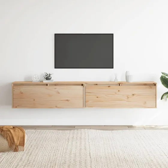 vidaXL vægskabe 2 stk. 100x30x35 cm massivt fyrretræ