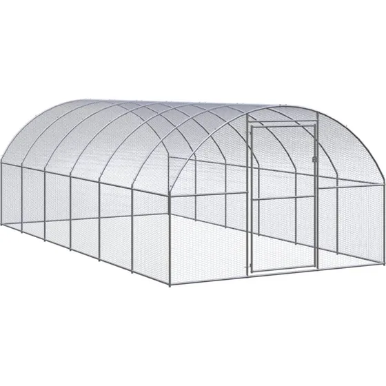 vidaXL hnsegrd 3x6x2 m galvaniseret stl, slv