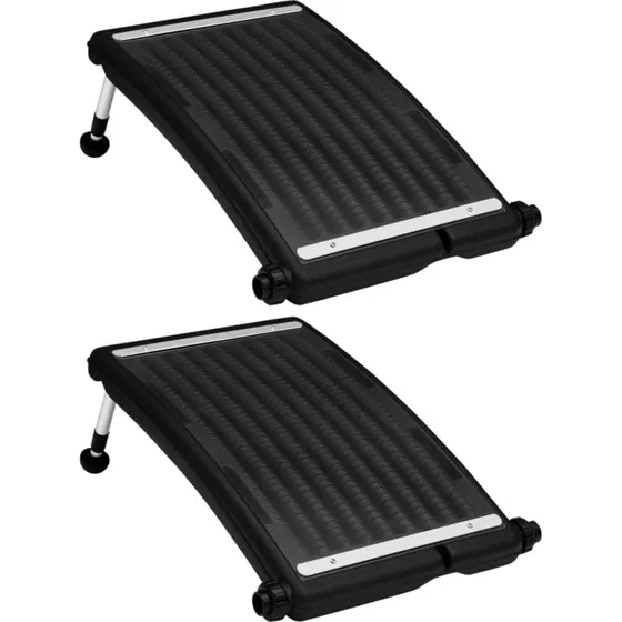 vidaXL soldrevne buede varmepaneler til pool 2 stk. 72,5x46 cm sort