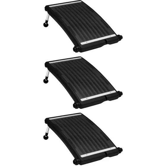vidaXL soldrevne buede varmepaneler til pool 3 stk. 72,5x46 cm - sort