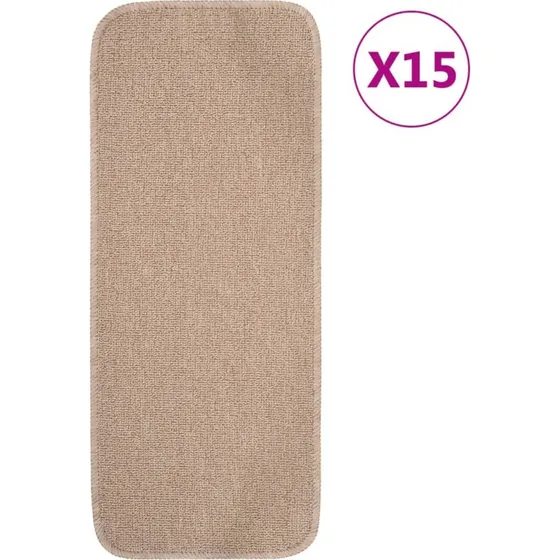 vidaXL skridsikre trappemtter 15 stk. 60x25 cm beige