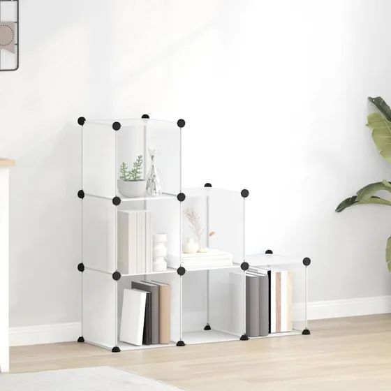vidaXL kubeformede opbevaringskasser 6 stk. PP transparent (94,5x31,5x93 cm)
