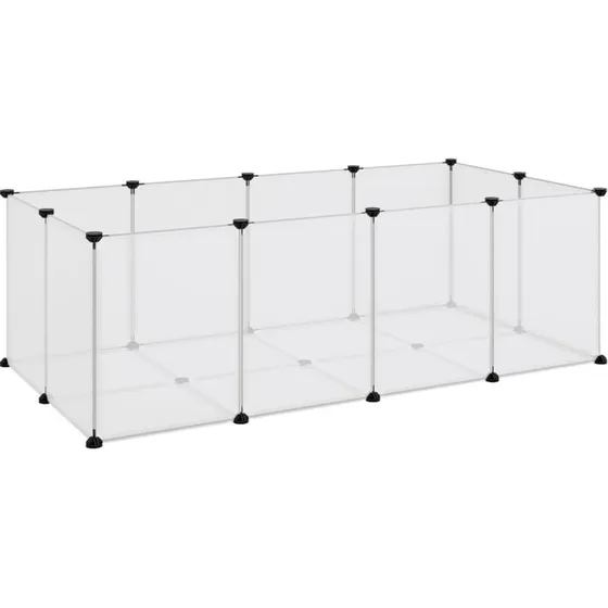 vidaXL lille dyrebur 144x74x46,5 cm PP/stl transparent
