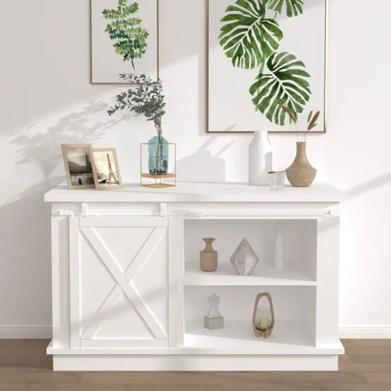 vidaXL mini-skydelågesæt til skabe 152 cm hvid (kulstofstål)