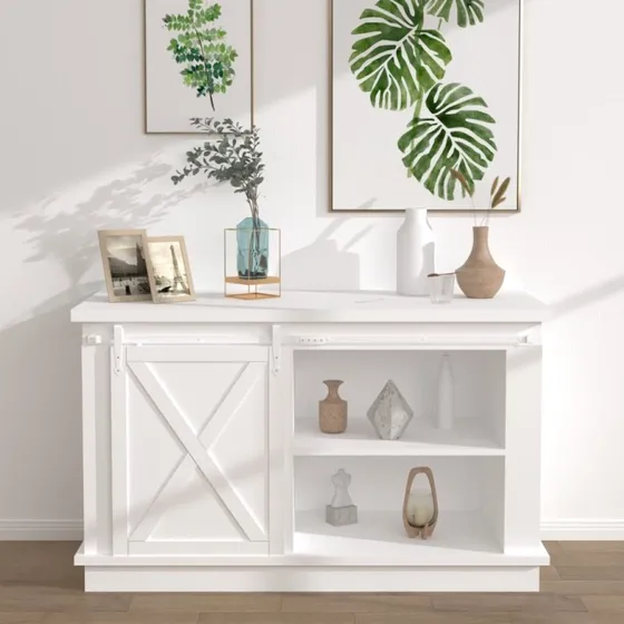 vidaXL mini-skydelgest 122 cm hvid  kulstofstl