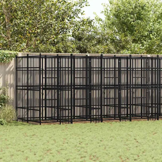 vidaXL udendrs hundelbegrd 14,75 m, stl