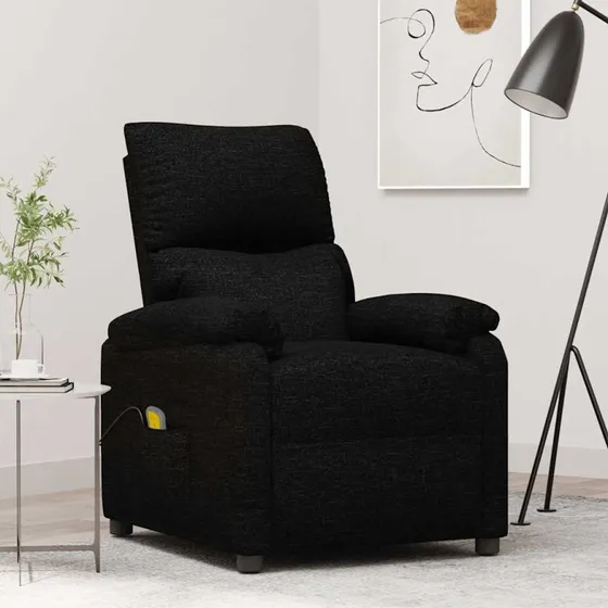 vidaXL massagestol stof sort – 6 massagepunkter, USB-drevet