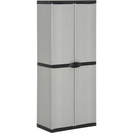 vidaXL haveskab 68x40x168 cm 3 hylder grå/sort