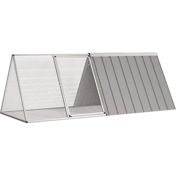 vidaXL kaninbur 201,5x80,5x71 cm galvaniseret stl gr