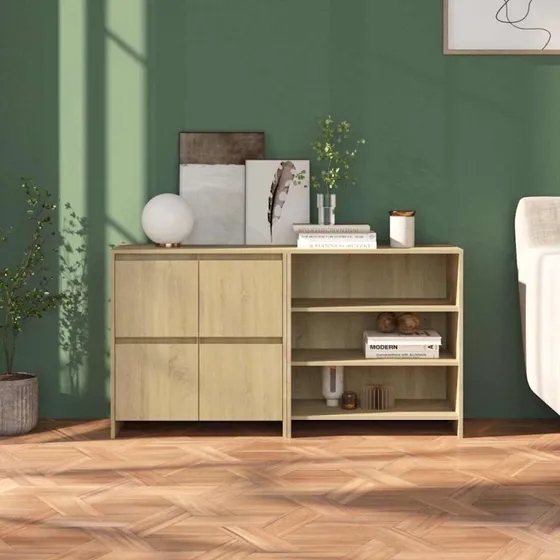 vidaXL Skænk 2 dele konstrueret træ Sonoma-eg (70x40,5x75 cm)