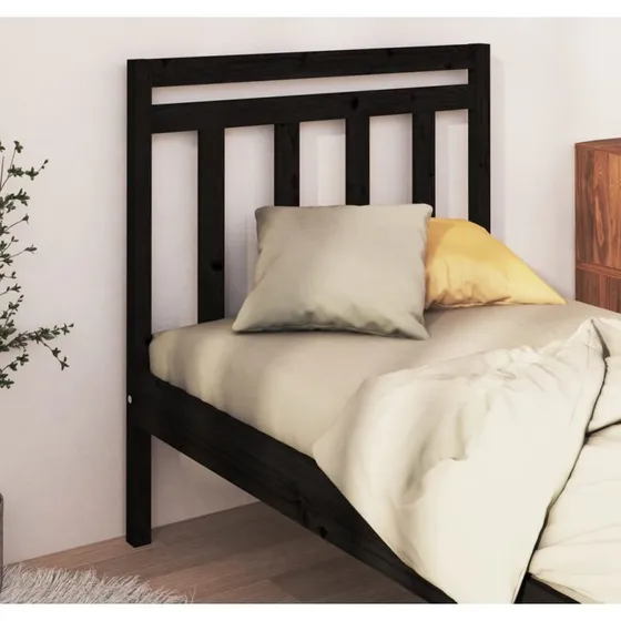 vidaXL sengegærde 81x4x100 cm massivt fyrretræ, sort