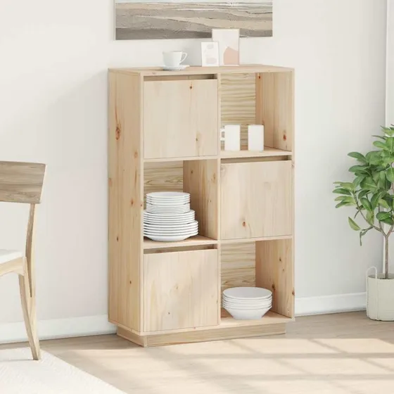 vidaXL højskab 74x35x117 cm massivt fyrretræ