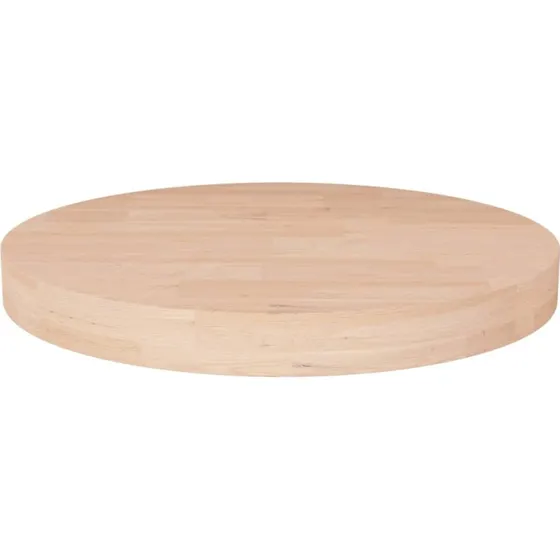 vidaXL rund bordplade 30x4 cm ubehandlet massivt egetr