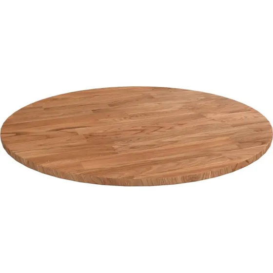 vidaXL rund bordplade i massivt egetr 40x1,5 cm lysebrun