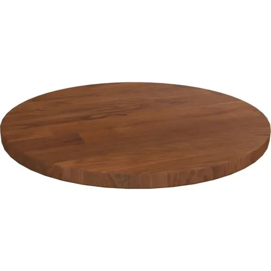 vidaXL rund bordplade 30x1,5 cm massivt egetr mrkebrun