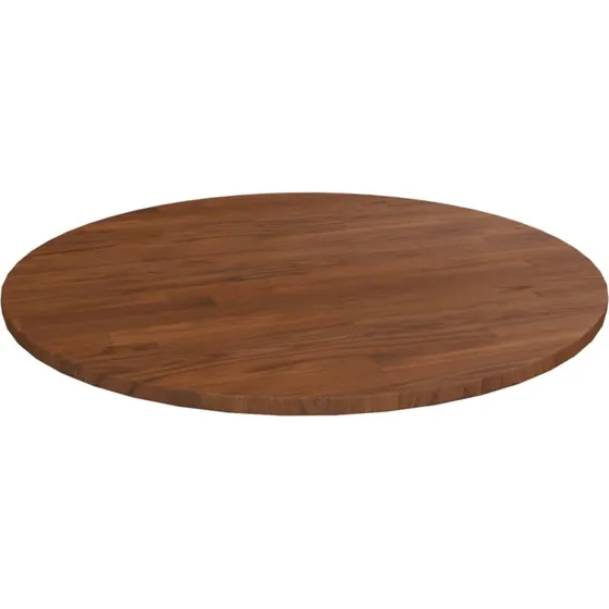 vidaXL rund bordplade 80x1,5 cm massivt egetr mrkebrun