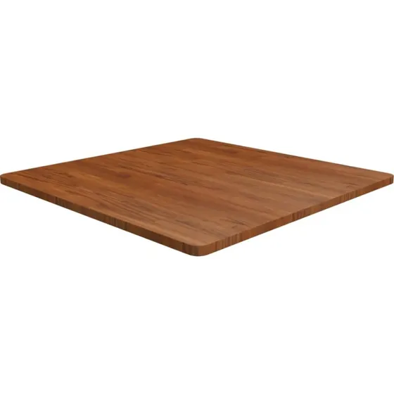 vidaXL bordplade i massivt eg 90x90x2,5 cm mrkebrun