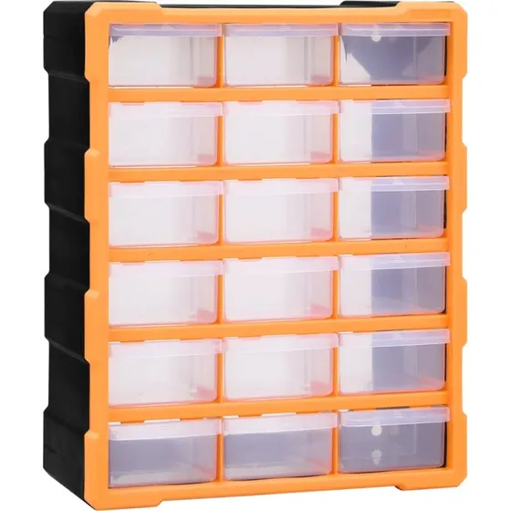 vidaXL skuffereol 18 skuffer 38x16x47 cm