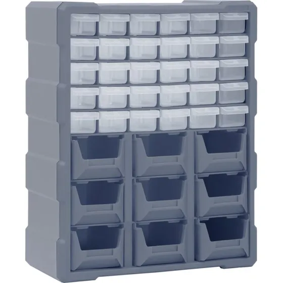 vidaXL skuffereol med 39 skuffer 38x16x47 cm