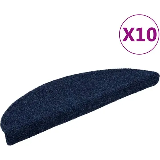 vidaXL selvklæbende trappemåtter 10 stk 56x17x3 cm marineblå