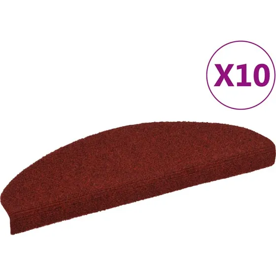vidaXL selvklbende trappemtter 10 stk 65x21x4 cm bordeaux