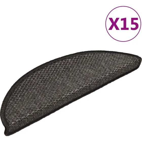 vidaXL selvklæbende trappemåtter 15 stk 56x17x3 cm – sisal-look antracit