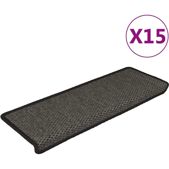 vidaXL selvklbende trappemtter 15 stk. 65x21x4 cm antracit