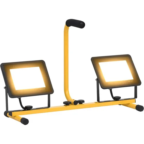 vidaXL LED-projektør med håndtag 2x50W varm hvid