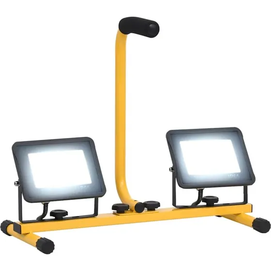 vidaXL LED-projektør med håndtag 2x30W kold hvid