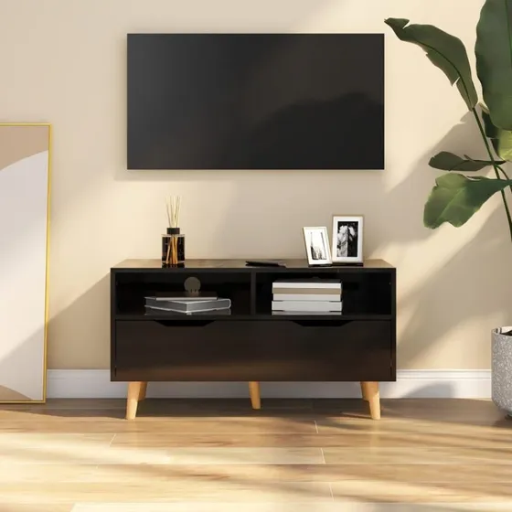 vidaXL tv-bord 90x40x48,5 cm sort højglans