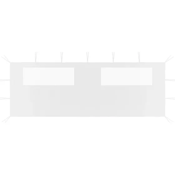 vidaXL pavillonvæg med vinduer 6x2 m hvid